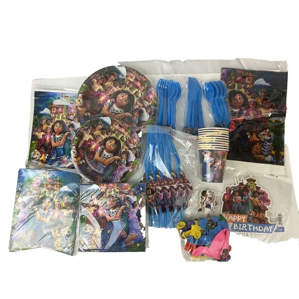 Encanto Party Supplies Set Plates Cups Napkins Balloons Banner Disney